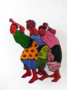 People, Three Women Dancing