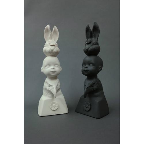 Bunny, Boy, Eagle in Black and White (Totem Series)