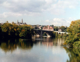 Key Bridge and Georgetown from Roosevelt Island